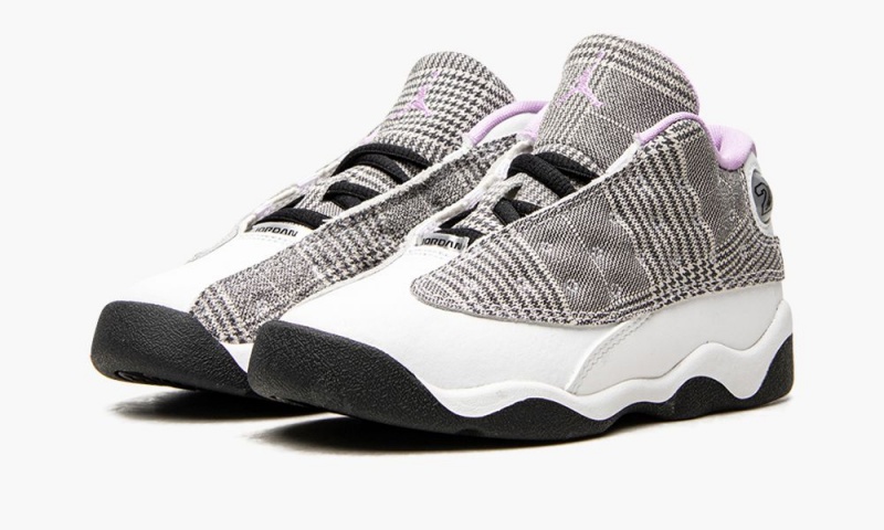 Nike Air Jordan 13 TD 'Houndstooth' Schoenen Kinderen Zwart Paars Wit Nederland | 481367-GPQ