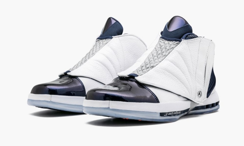 Nike Air Jordan 16 Retro Schoenen Heren Wit Donkerblauw Nederland | 653192-MXT