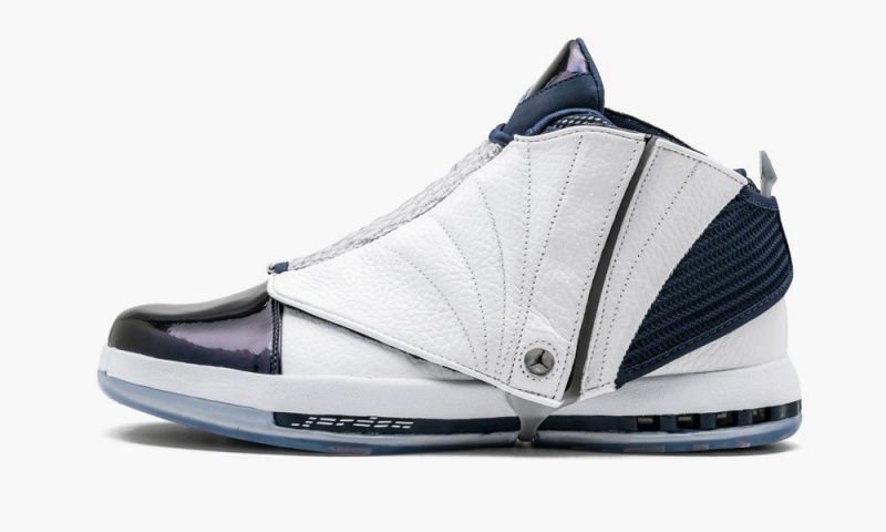 Nike Air Jordan 16 Retro Schoenen Heren Wit Donkerblauw Nederland | 653192-MXT