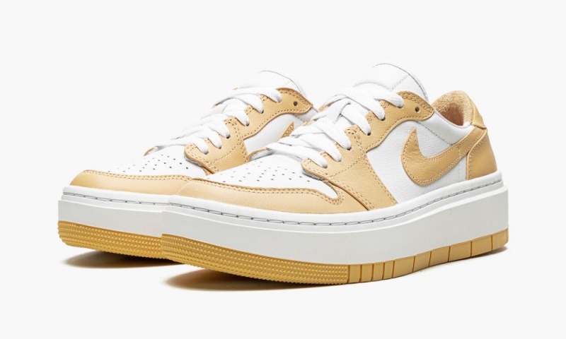 Nike Air Jordan 1 ELEVATE LOW 'White / Tan' Schoenen Dames Wit Geel Nederland | 571628-CHI