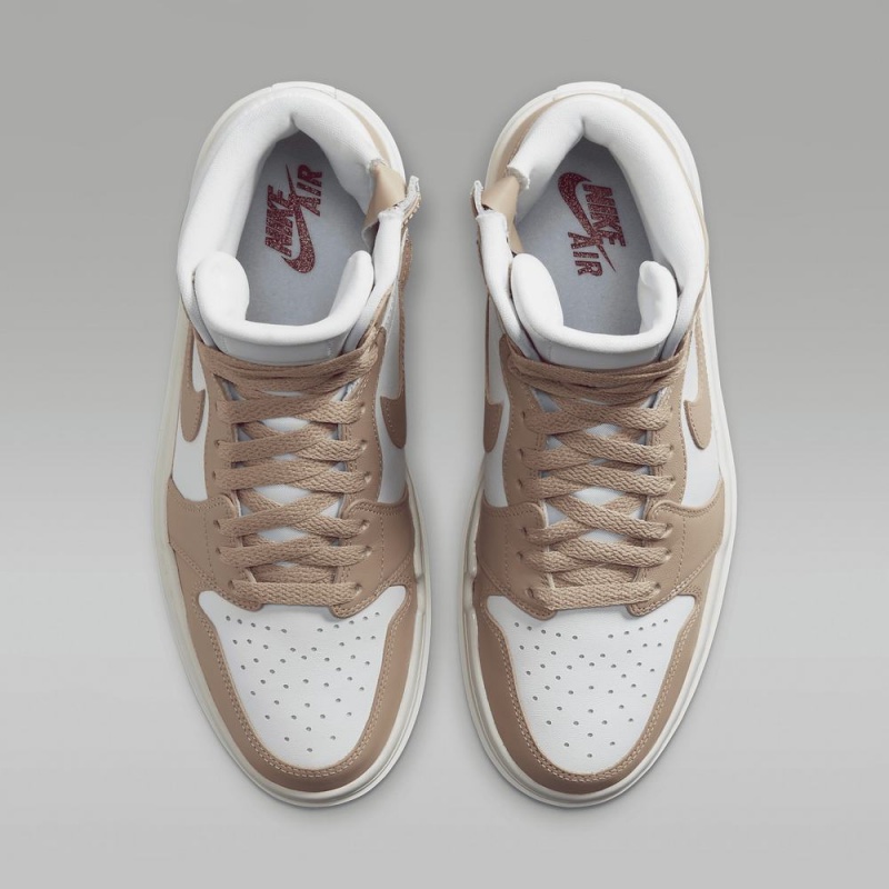 Nike Air Jordan 1 Elevate High Schoenen Dames Khaki Wit Nederland | 569280-YZB
