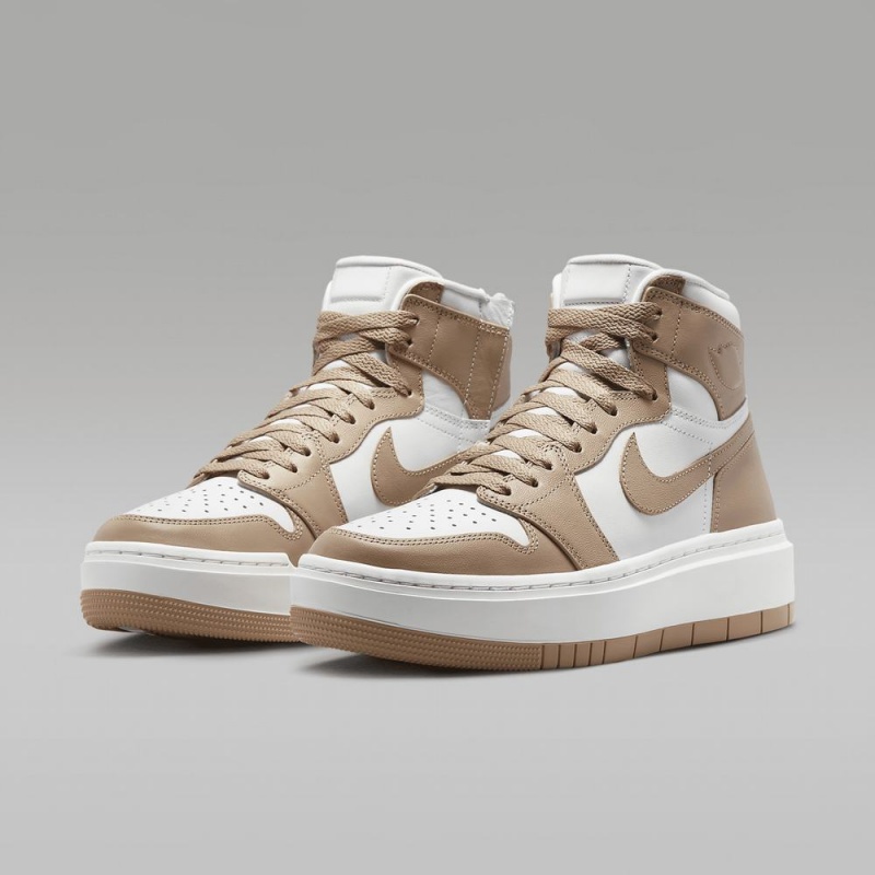 Nike Air Jordan 1 Elevate High Schoenen Dames Khaki Wit Nederland | 569280-YZB