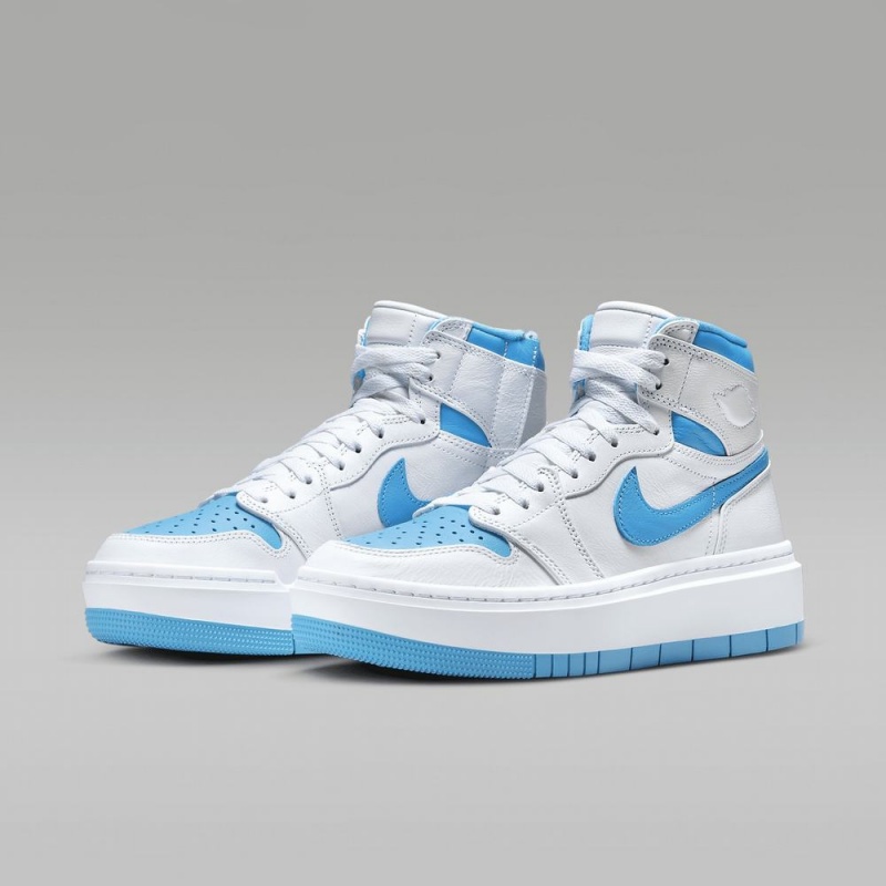 Nike Air Jordan 1 Elevate High Schoenen Dames Wit Wit Donkerblauw Nederland | 537402-WYH
