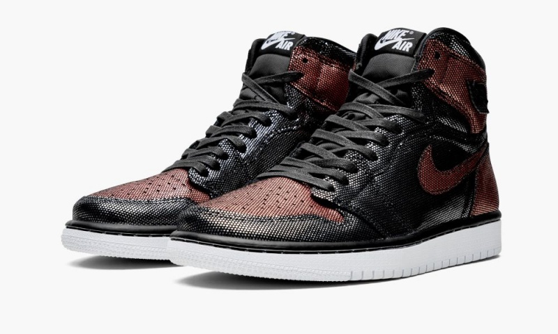 Nike Air Jordan 1 HI OG 'Fearless' Schoenen Dames Zwart Roze Goud Nederland | 103759-RNA