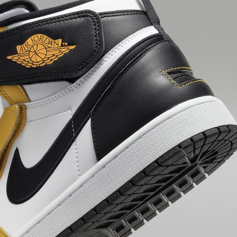 Nike Air Jordan 1 Hi FlyEase Schoenen Heren Wit Zwart Geel Nederland | 658293-VWI