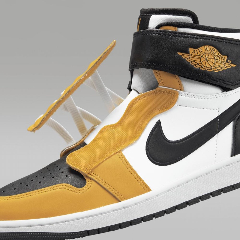 Nike Air Jordan 1 Hi FlyEase Schoenen Heren Wit Zwart Geel Nederland | 658293-VWI