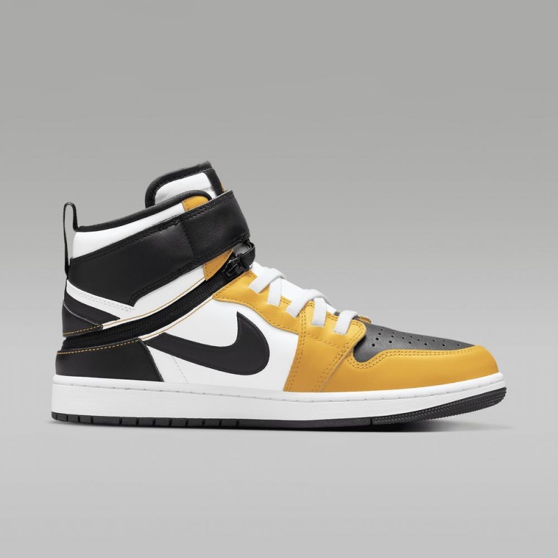 Nike Air Jordan 1 Hi FlyEase Schoenen Heren Wit Zwart Geel Nederland | 658293-VWI