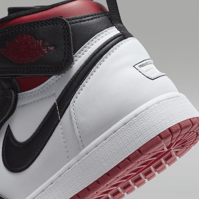 Nike Air Jordan 1 Hi FlyEase Schoenen Kinderen Wit Rood Zwart Nederland | 948326-NSD