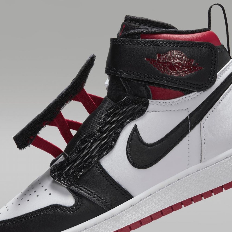 Nike Air Jordan 1 Hi FlyEase Schoenen Kinderen Wit Rood Zwart Nederland | 948326-NSD