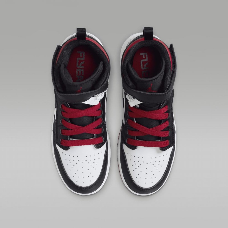 Nike Air Jordan 1 Hi FlyEase Schoenen Kinderen Wit Rood Zwart Nederland | 948326-NSD