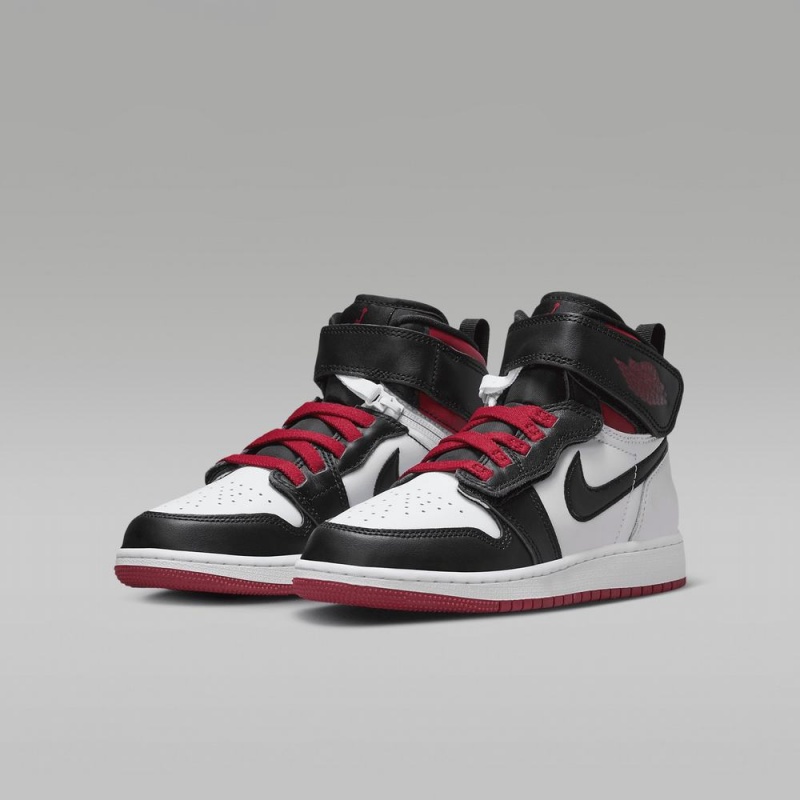 Nike Air Jordan 1 Hi FlyEase Schoenen Kinderen Wit Rood Zwart Nederland | 948326-NSD