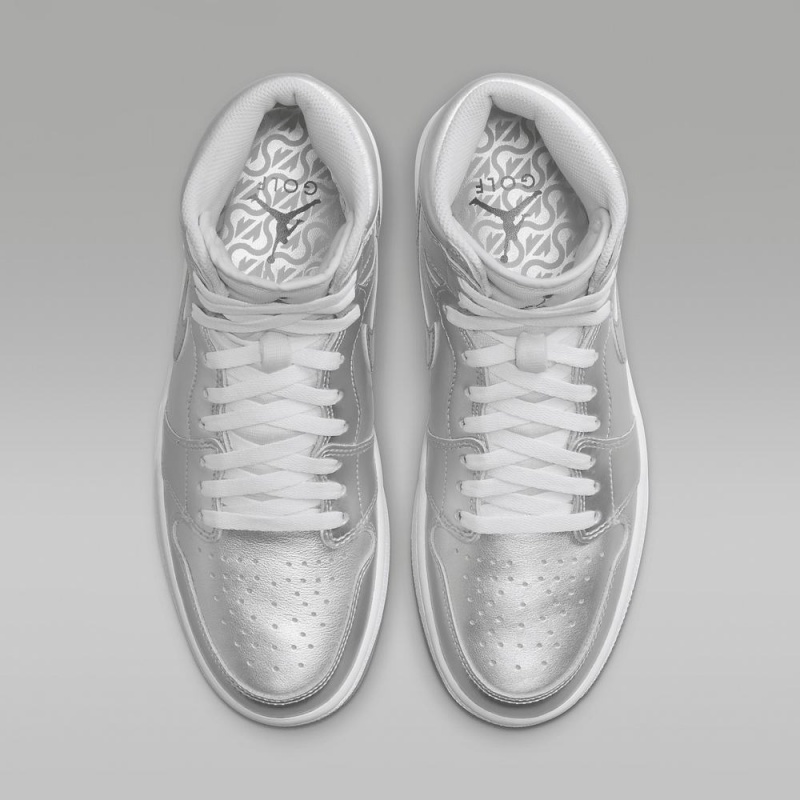 Nike Air Jordan 1 High G NRG Schoenen Heren Metal Zilver Wit Nederland | 649250-AGB