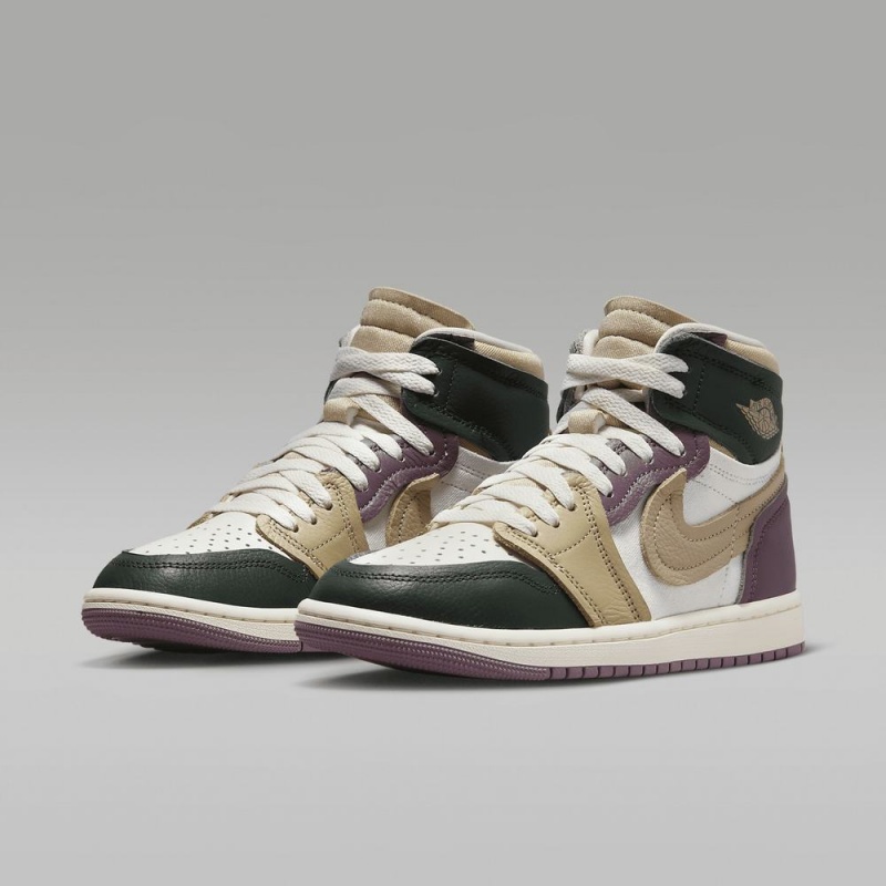 Nike Air Jordan 1 High Method of Make Schoenen Heren Paars Zwart Wit Nederland | 736801-QOT