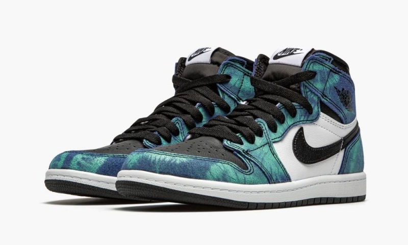 Nike Air Jordan 1 High OG PS 'Tie-Dye' Schoenen Kinderen Wit Zwart Groen Nederland | 480593-BKO