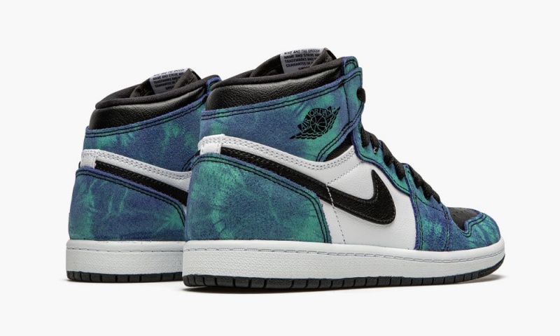 Nike Air Jordan 1 High OG PS 'Tie-Dye' Schoenen Kinderen Wit Zwart Groen Nederland | 480593-BKO