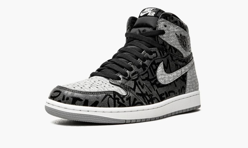 Nike Air Jordan 1 High OG 'Rebellionaire' Schoenen Heren Zwart Wit Grijs Nederland | 137590-AIN