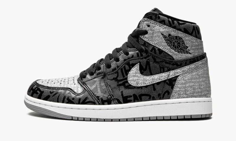 Nike Air Jordan 1 High OG \'Rebellionaire\' Schoenen Heren Zwart Wit Grijs Nederland | 137590-AIN