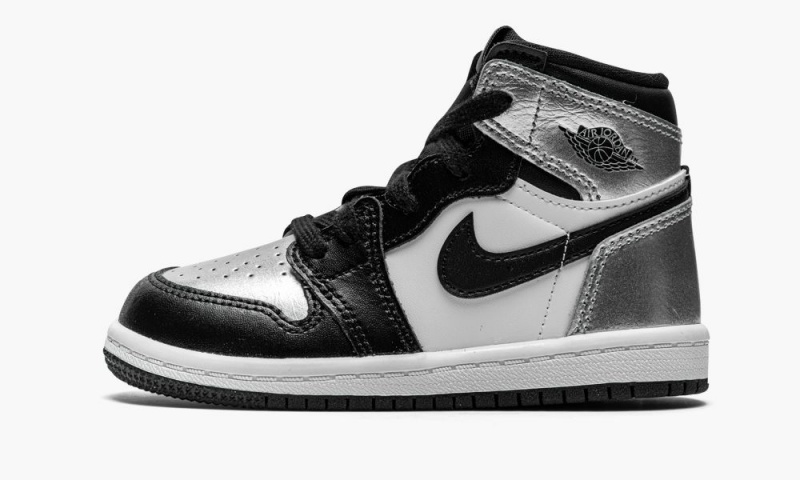 Nike Air Jordan 1 High OG TD \'Silver Neus\' Schoenen Kinderen Zwart Metal Zilver Nederland | 130986-JLI