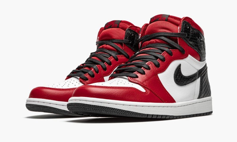 Nike Air Jordan 1 High Retro 'Satin Snake' Schoenen Dames Rood Zwart Nederland | 326810-KAG