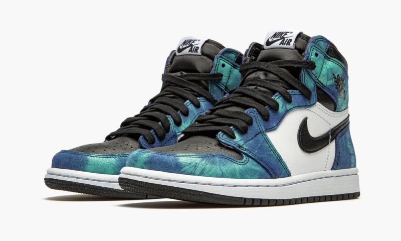 Nike Air Jordan 1 High 'Tie-Dye' Schoenen Dames Wit Zwart Groen Nederland | 630258-KFE