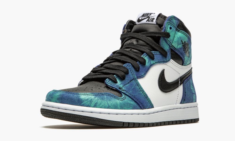 Nike Air Jordan 1 High 'Tie-Dye' Schoenen Dames Wit Zwart Groen Nederland | 630258-KFE