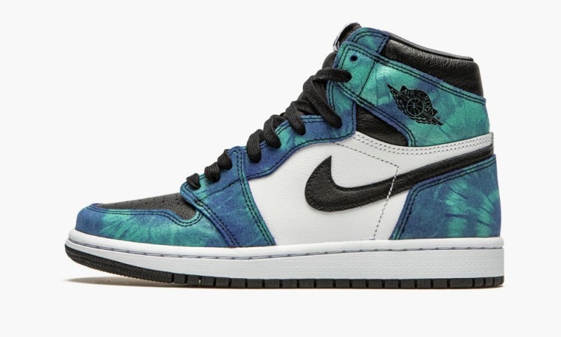 Nike Air Jordan 1 High \'Tie-Dye\' Schoenen Dames Wit Zwart Groen Nederland | 630258-KFE