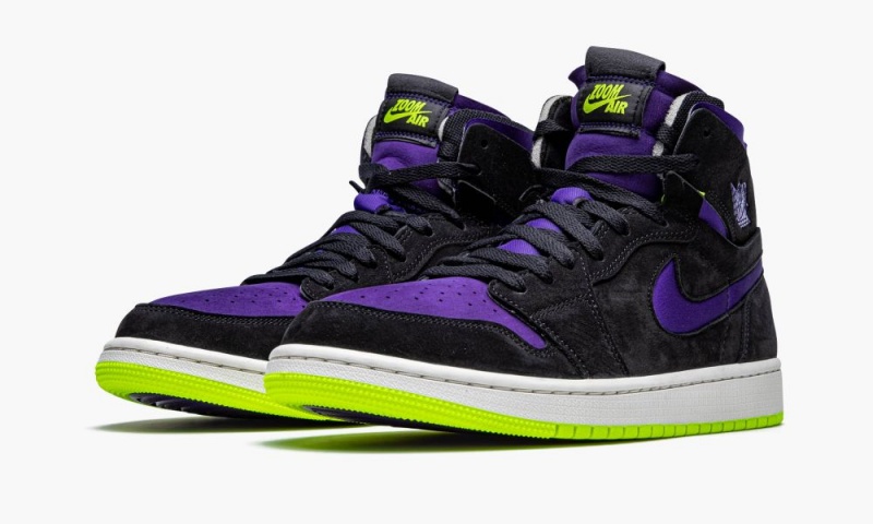 Nike Air Jordan 1 High Zoom 'Lemon Venom' Schoenen Dames Zwart Paars Citroen Nederland | 389472-EFZ