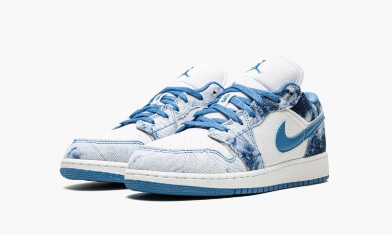 Nike Air Jordan 1 LOW (GS) 'Acid Wash Denim' Schoenen Kinderen Wit Blauw Nederland | 875236-EWU