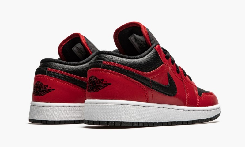 Nike Air Jordan 1 Low 'Black Pebbled' Schoenen Kinderen Rood Zwart Wit Nederland | 317945-UHD