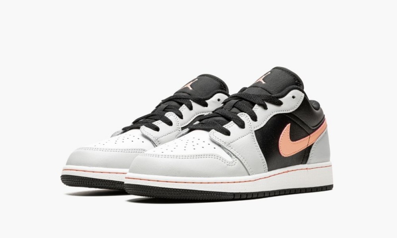 Nike Air Jordan 1 Low 'Black grey pink' Schoenen Kinderen Zwart Koraal Grijs Nederland | 975461-YJH