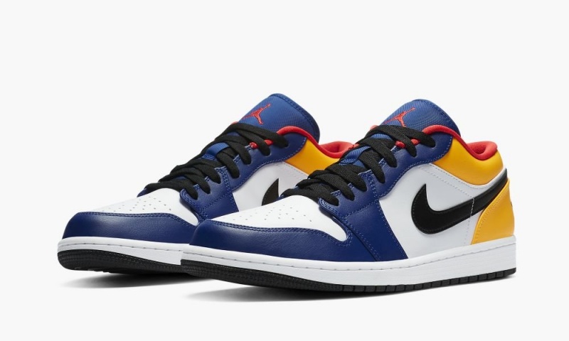 Nike Air Jordan 1 Low 'Deep Royal / Yellow' Schoenen Heren Wit Donkerblauw Geel Nederland | 753826-EUM