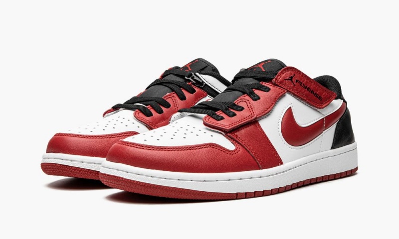 Nike Air Jordan 1 Low FlyEase Schoenen Heren Wit Zwart Rood Nederland | 683297-TFU