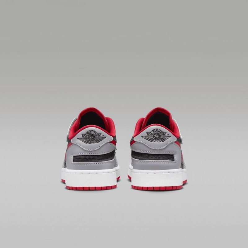 Nike Air Jordan 1 Low FlyEase Schoenen Kinderen Zwart Grijs Wit Rood Nederland | 056238-ANV