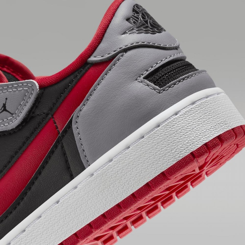 Nike Air Jordan 1 Low FlyEase Schoenen Kinderen Zwart Grijs Wit Rood Nederland | 056238-ANV