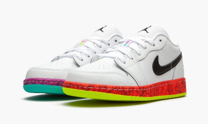 Nike Air Jordan 1 Low GRADES GS 'Grades - Multicolor' Schoenen Kinderen Wit Zwart Rood Nederland | 206841-OST