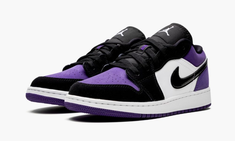 Nike Air Jordan 1 Low (GS) 'Court Purple' Schoenen Kinderen Wit Zwart Paars Nederland | 621980-WIL