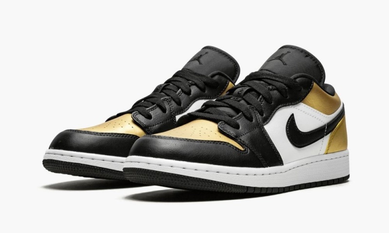 Nike Air Jordan 1 Low (GS) 'Gold Neus' Schoenen Kinderen Metal Goud Zwart Wit Nederland | 158960-IGF