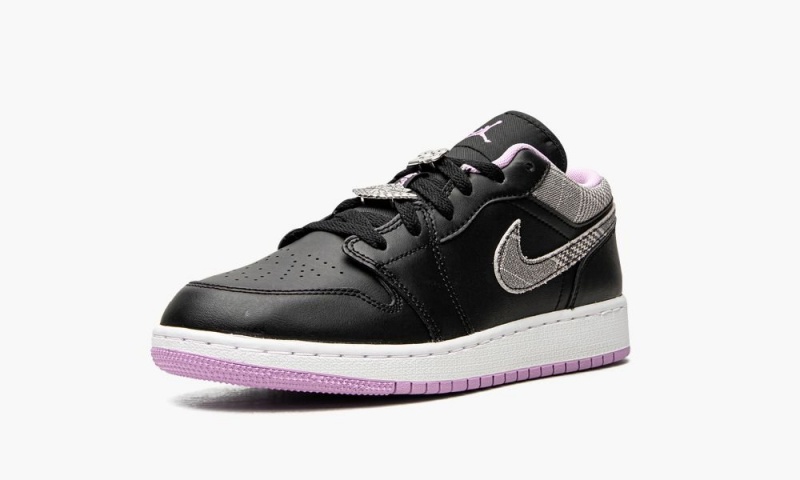 Nike Air Jordan 1 Low GS 'Houndstooth' Schoenen Kinderen Zwart Wit Paars Nederland | 275308-LQP