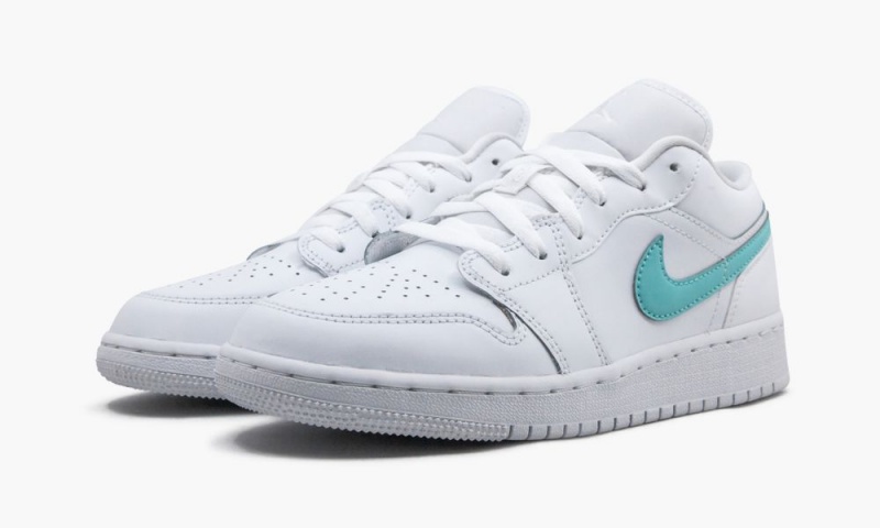 Nike Air Jordan 1 Low (GS) 'Multicolor Swoosh' Schoenen Kinderen Wit Gekleurd Lichtturquoise Nederland | 914027-TWF