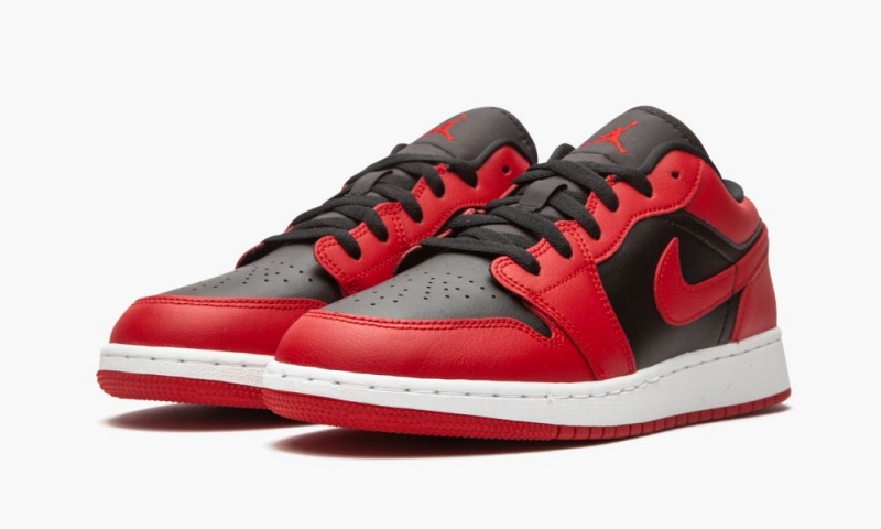 Nike Air Jordan 1 Low (GS) 'Reverse Bred' Schoenen Kinderen Rood Zwart Wit Nederland | 394862-BCU