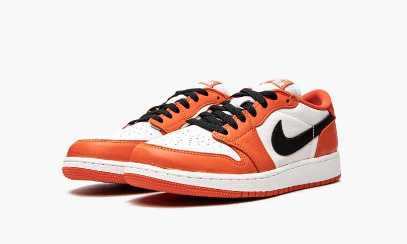 Nike Air Jordan 1 Low GS 'Starfish' Schoenen Kinderen Wit Zwart Oranje Nederland | 124038-ZCT