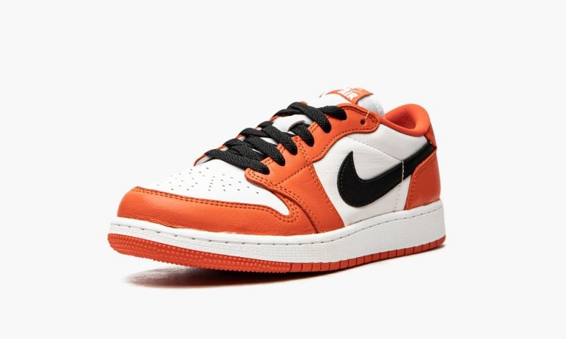Nike Air Jordan 1 Low GS 'Starfish' Schoenen Kinderen Wit Zwart Oranje Nederland | 124038-ZCT