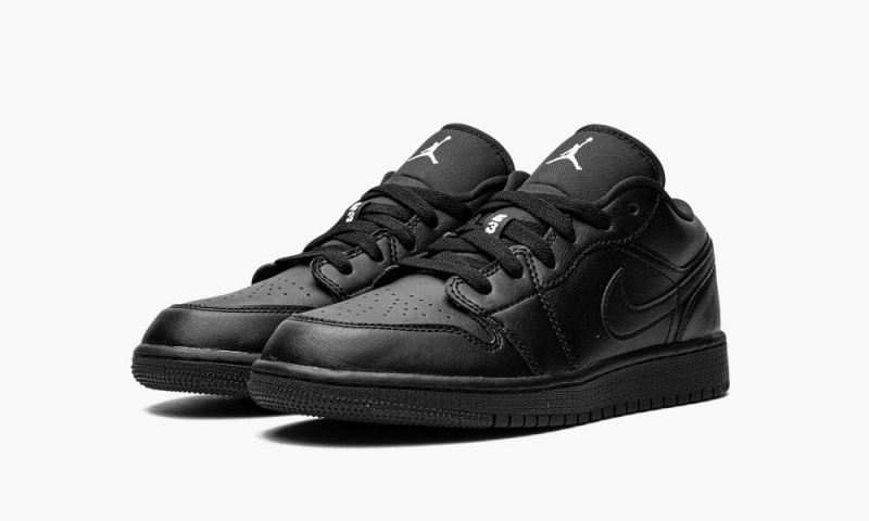 Nike Air Jordan 1 Low GS 'Triple Black' Schoenen Kinderen Zwart Wit Nederland | 074865-BQX