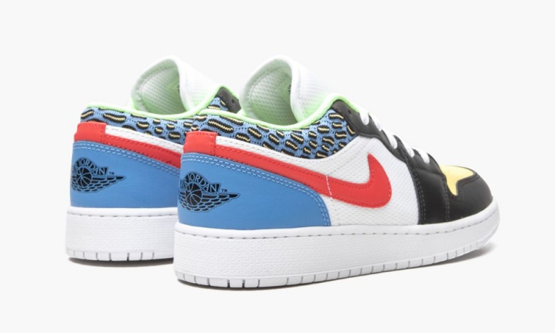 Nike Air Jordan 1 Low GS 'White Mesh / Multicolor' Schoenen Kinderen Zwart Rood Wit Nederland | 802637-HAJ