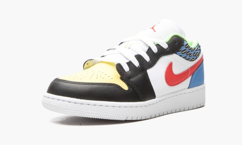 Nike Air Jordan 1 Low GS 'White Mesh / Multicolor' Schoenen Kinderen Zwart Rood Wit Nederland | 802637-HAJ