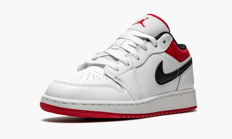 Nike Air Jordan 1 Low GS 'White / Gym Red' Schoenen Kinderen Wit Rood Zwart Nederland | 074892-DOQ