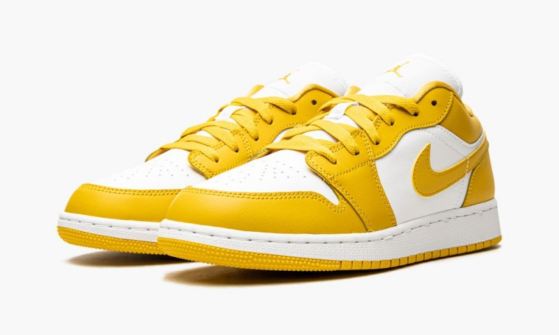Nike Air Jordan 1 Low GS 'White / Pollen' Schoenen Kinderen Geel Wit Mosterdgeel Nederland | 863795-QIX