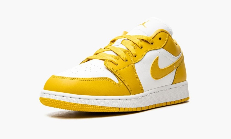Nike Air Jordan 1 Low GS 'White / Pollen' Schoenen Kinderen Geel Wit Mosterdgeel Nederland | 863795-QIX