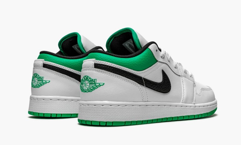 Nike Air Jordan 1 Low GS 'White / Stadium Green' Schoenen Kinderen Wit Groen Zwart Nederland | 215690-AOX
