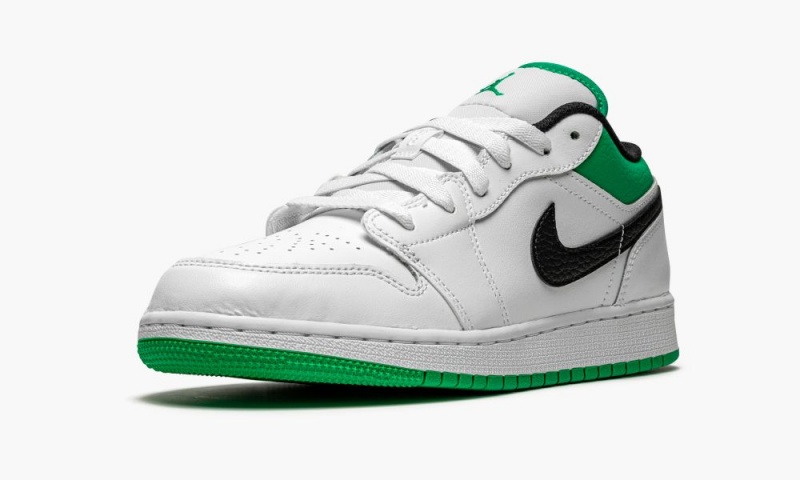 Nike Air Jordan 1 Low GS 'White / Stadium Green' Schoenen Kinderen Wit Groen Zwart Nederland | 215690-AOX